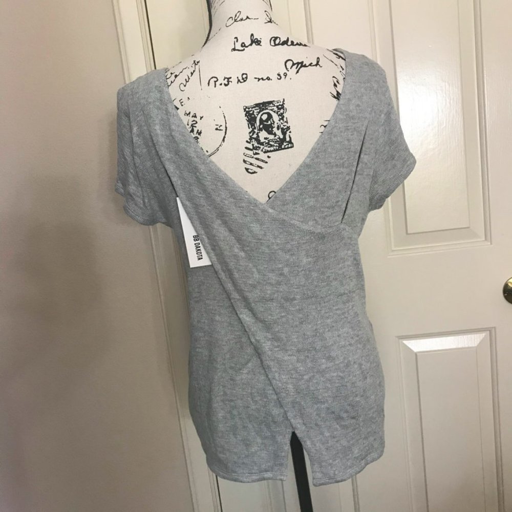 Women's BB Dakota Blouse with Back Wrap Grey L